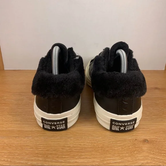 Converse One Star Ox Leather Faux Fur Trim Women Sneaker - Picture 4 of 7